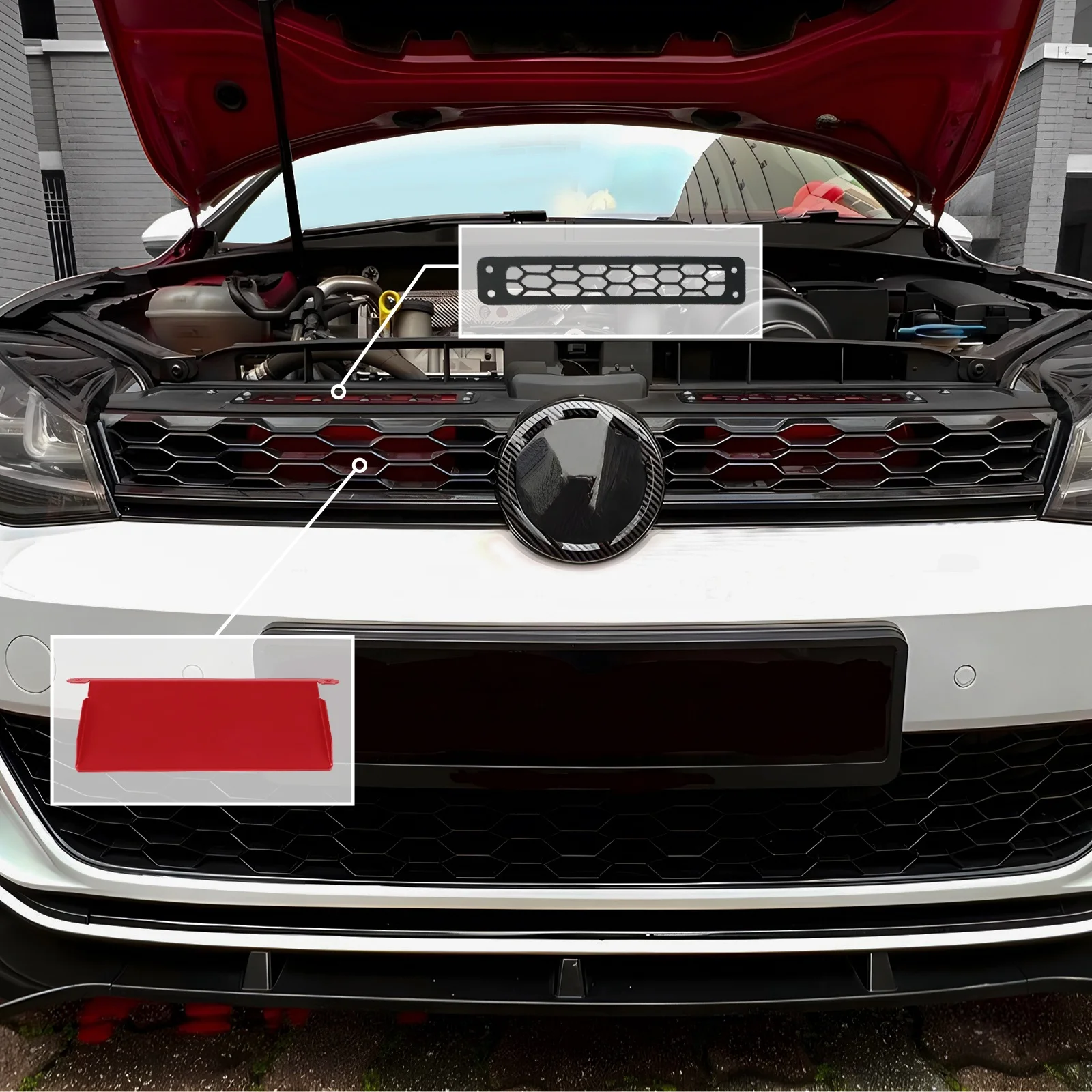 Bevinsee Steel Dynamic Air Intake Scoops for VW Golf 1.4/GTI/R MK7/MK7.5 2012-2016 2017 2018