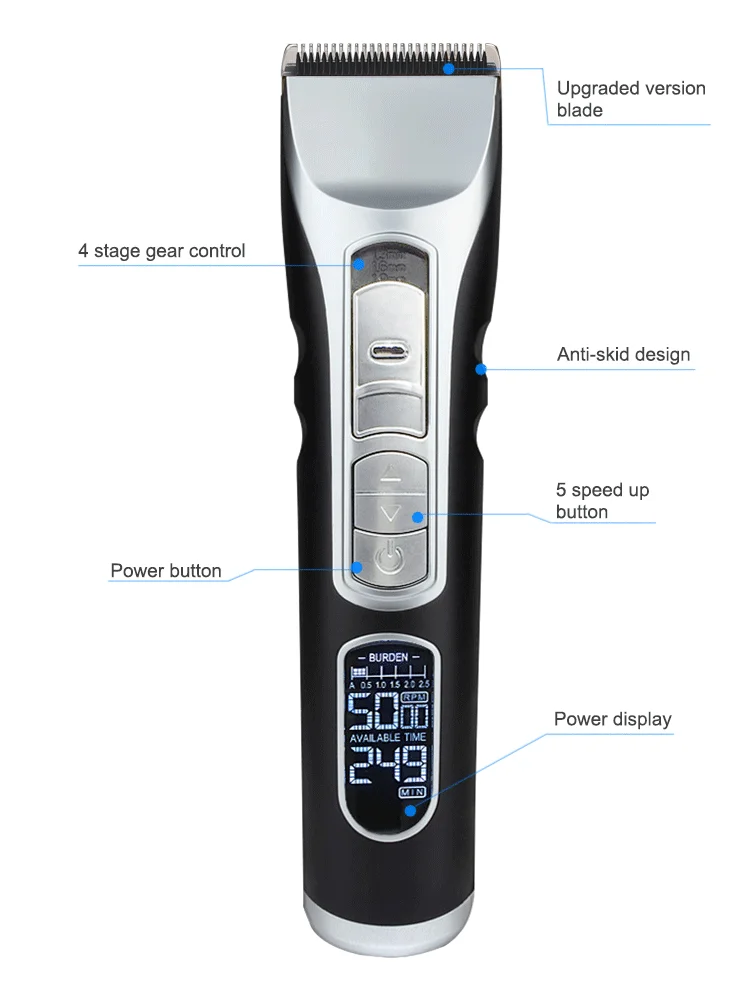 Rechargeable Lithium Ion Cordless Haircutting Clipper & Battery Trimming Combo Kit Electric Clipper for Grooming Heads, Beards