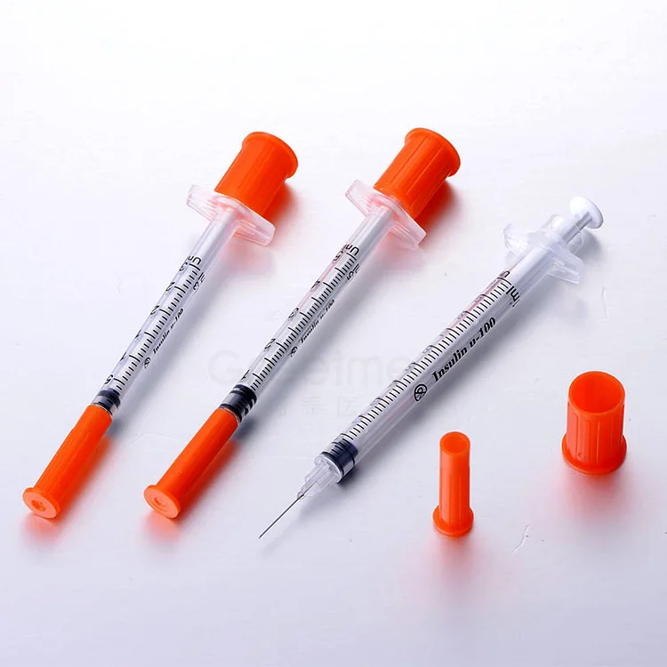 Одноразовые оранжевые инсулиновые шприцы, красные Инсулиновые Шприцы