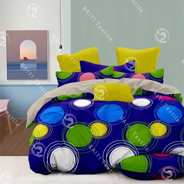 Hot selling soft king size 100% cotton flat bed sheet 4 pieces luxury designer bedding sets for bed