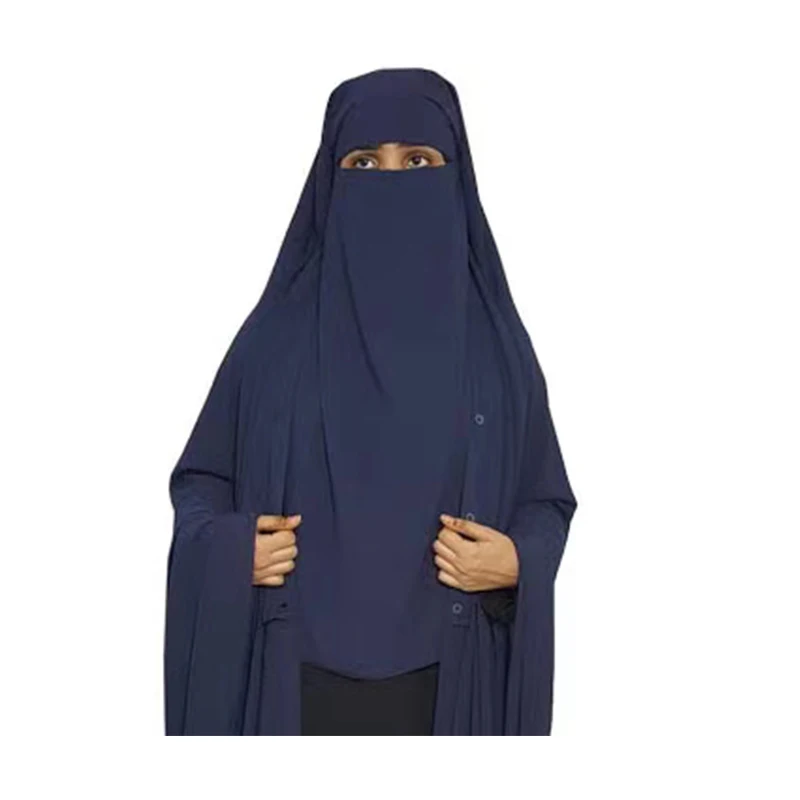 2021 производитель хорошо изготовленной мусульманской одежды шифон Khimar современный Niqab черный Паранджа Саудовская Аравия
