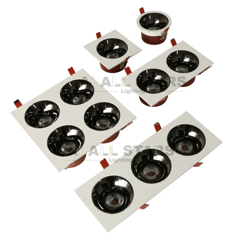 Recessed COB LED Light Spot Light Downlight Round Ceiling Spotlight Surface Mounted Anti Glare Downlight Frame SKD