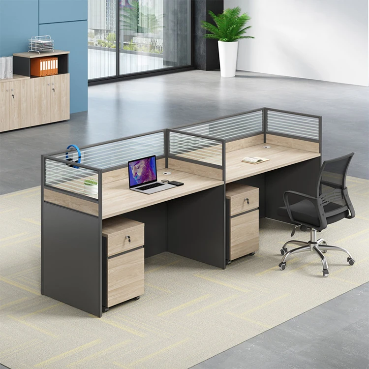Modern Cubicle Partition Semi Private Mesa De Oficina 2 Personas Office Desk For Call Center