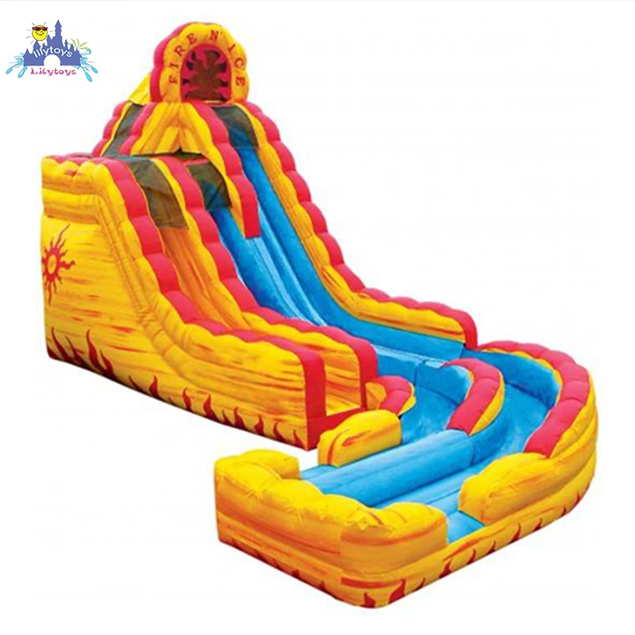 Hot selling large adult size outdoor plastic fire and ice water slide with pool for sale commercial (1600308292620)