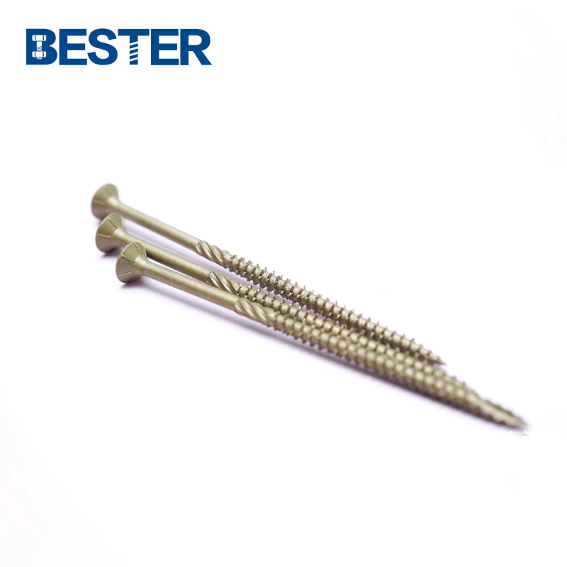 China manufacturer yellow coated steel torx countersunk head chipboard self taping deck screw