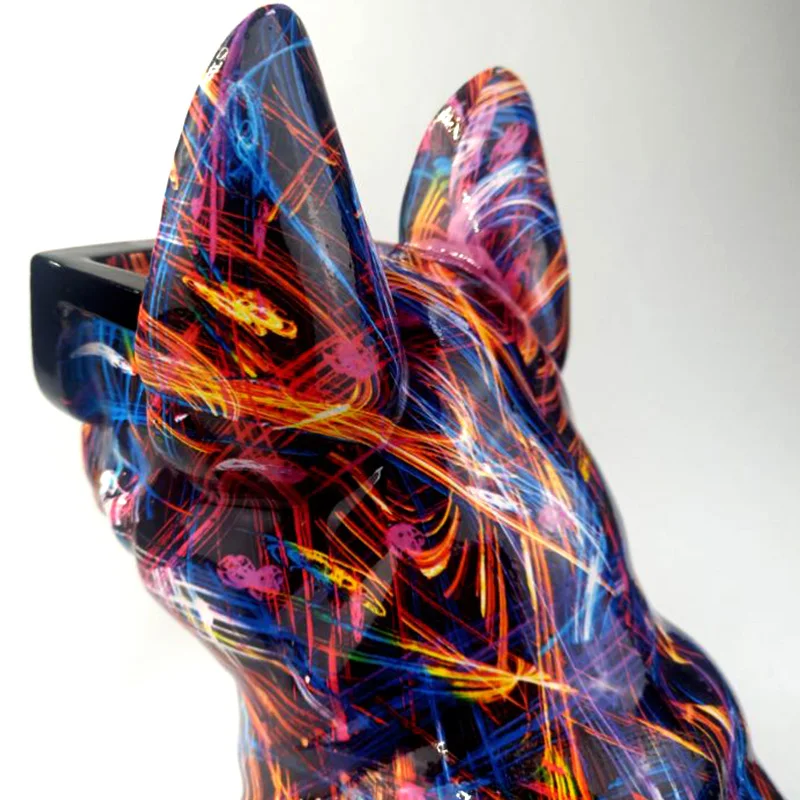 Nordic Modern Home Decor Crafts French Bulldog Statue Graffiti Bulldog Sculpture