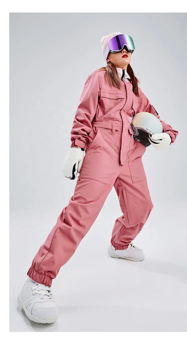 OEM unisex conjoined adult men and women hooded thickened ski jackets snowboard jackets jumpsuits snowsuits traje de esquiar