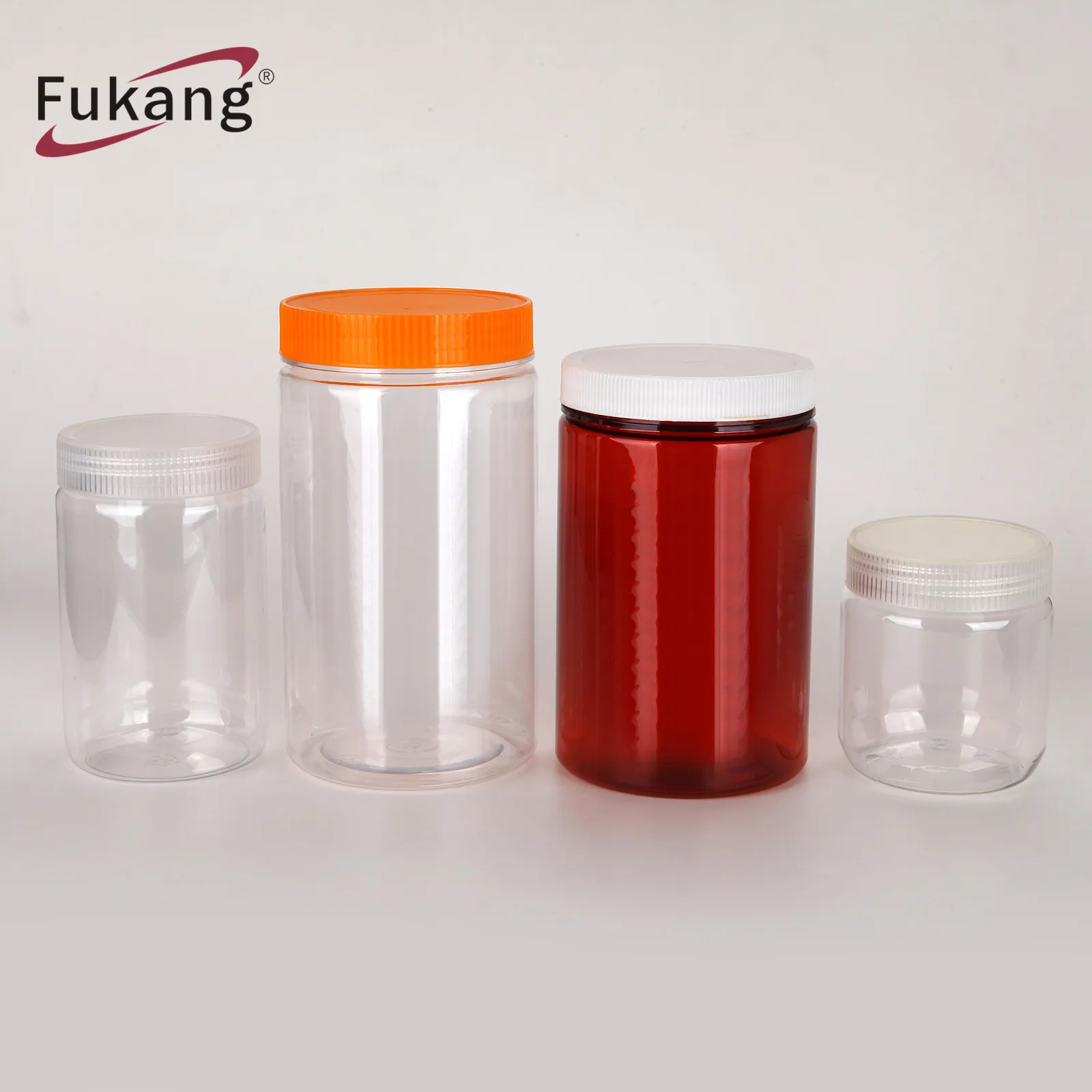 250Ml 350Ml 550Ml 600Ml 1000Ml Bpa-Free Containers Pet Plastic Food Storage Clear Cookie Round Jar With Lid For Candy Packaging