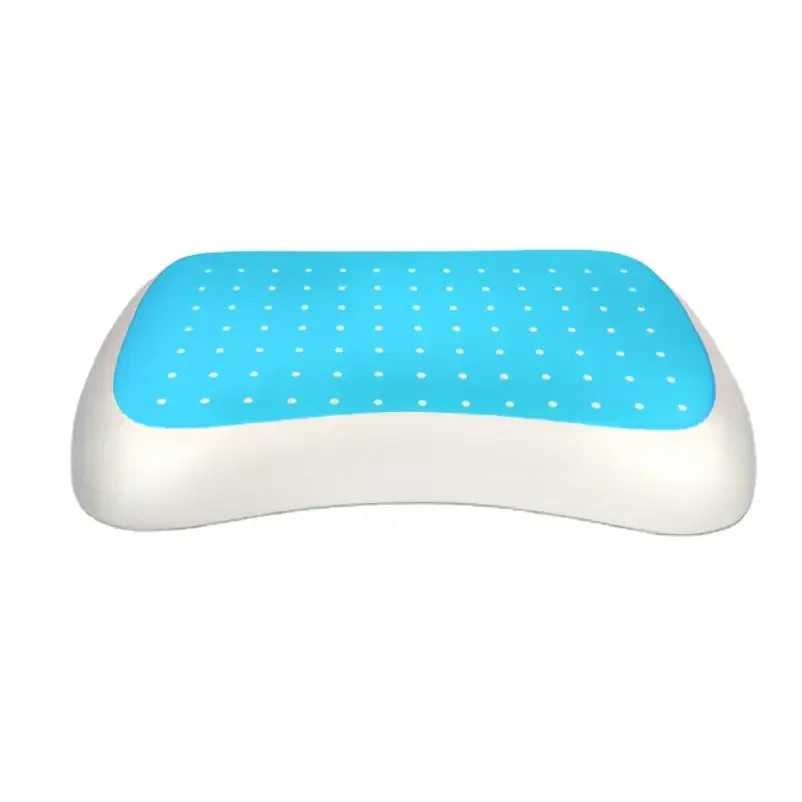 Hot Sale Luxury Best Orthopedic Cool Gel Memory Foam Pillow 200TC Thread Count Solid Pattern Neck Cervical for Summer