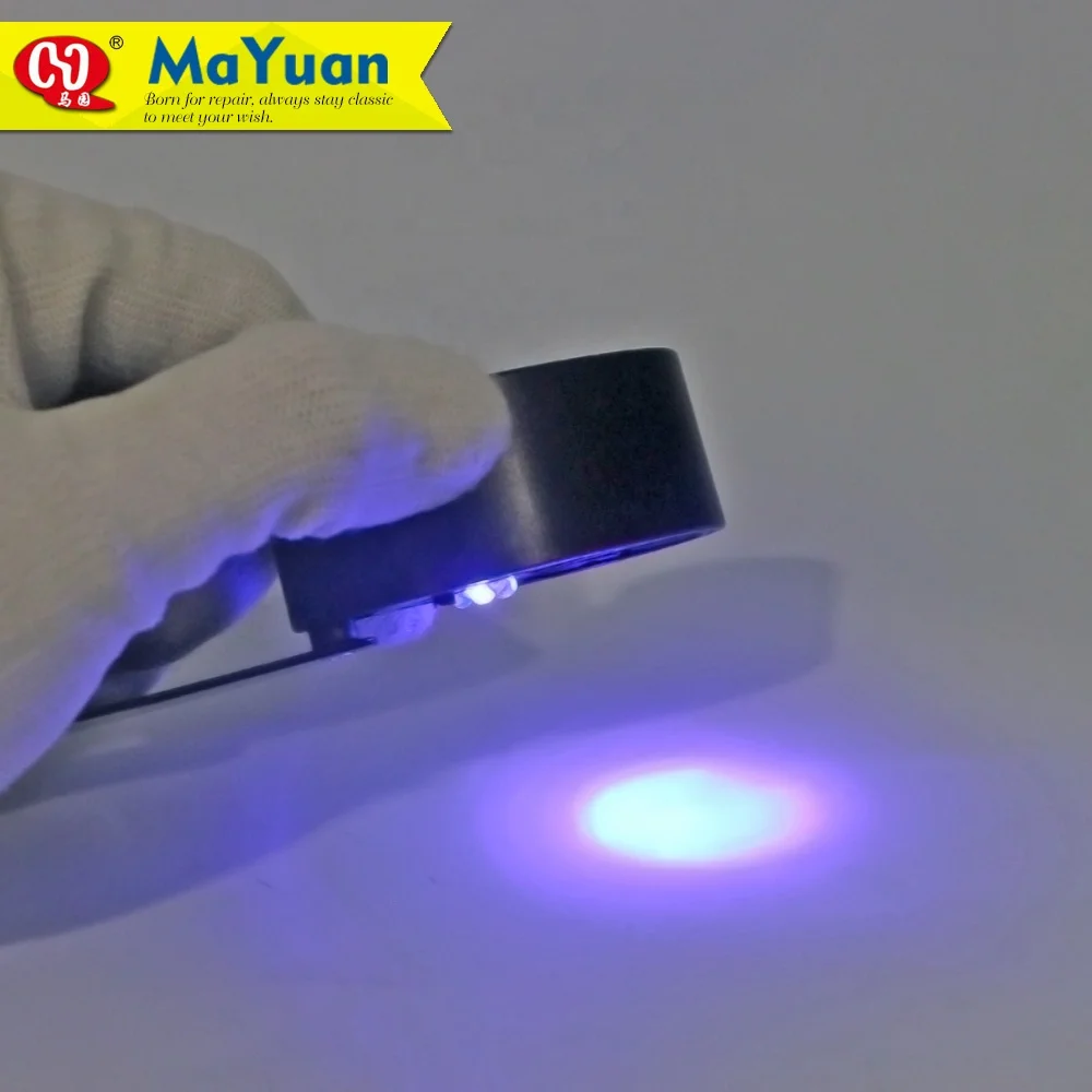 Pocket Size 40X25mm Folding illuminating LED Magnifier with UV Lamp