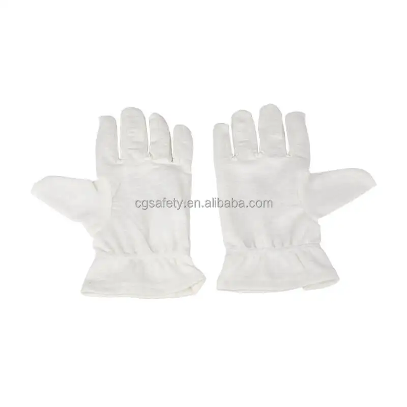 Оптовая продажа, белые вязаные перчатки из хлопка и полиэстера