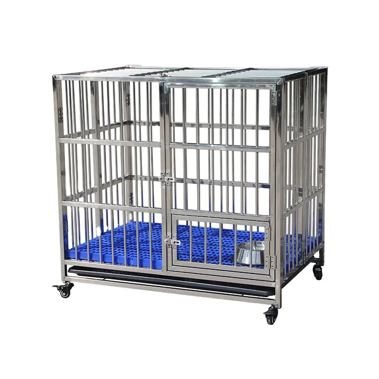 Hot selling  Foldable Dog Cages Metal Kennels Stainless Steel for Pet Shop