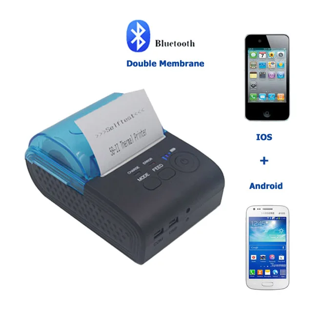 2 inch 58mm mini billing portable blue tooth printer with printing machine