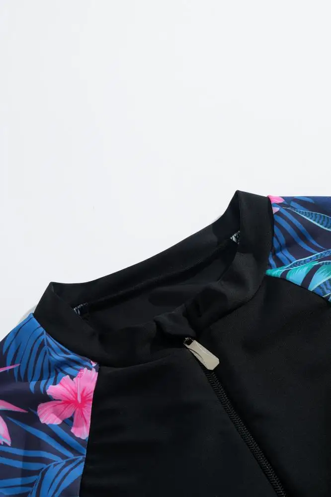 Contrasting Small Floral Pattern One-Piece Swimsuit for Youth and Girls for Children