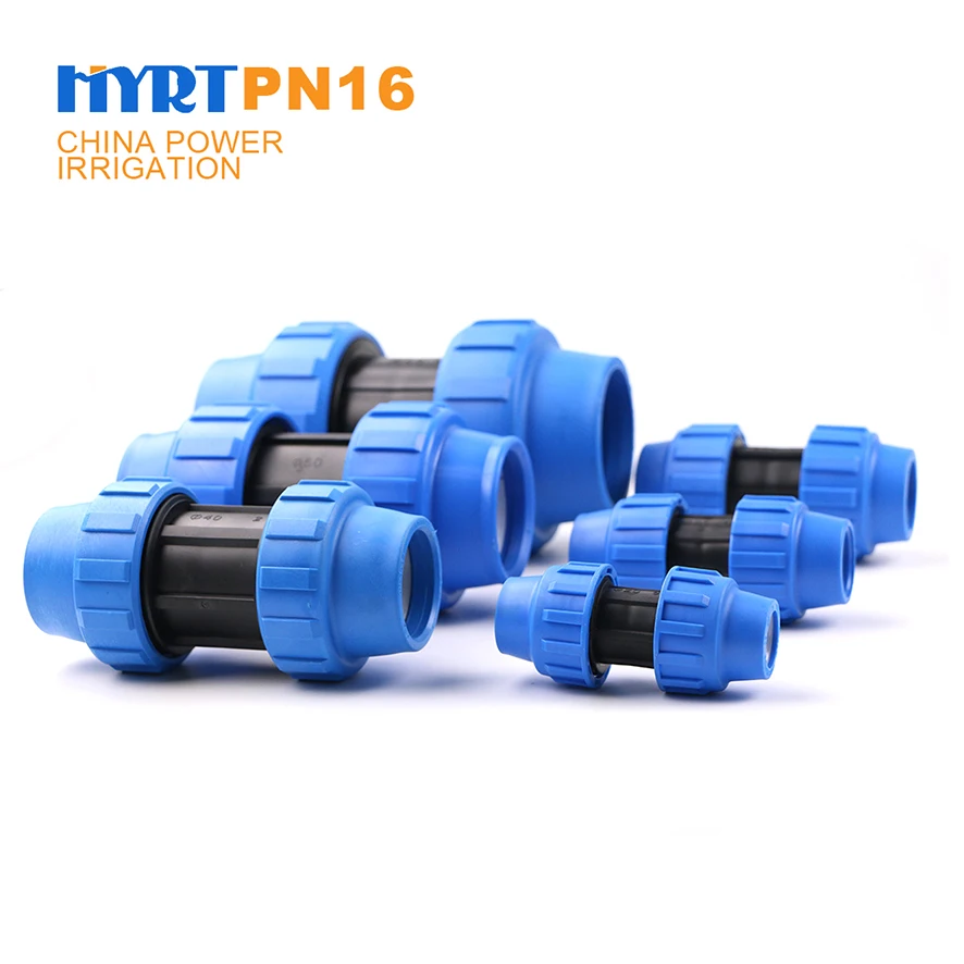 HDPE PE PN10 PN16 16Bar irrigation compression fittings water compression fittings PP clamp saddle PN16