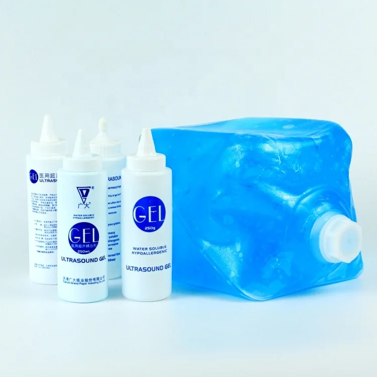 blue and transparent Wholesale medical ultrasound transmission gel and ecg gel