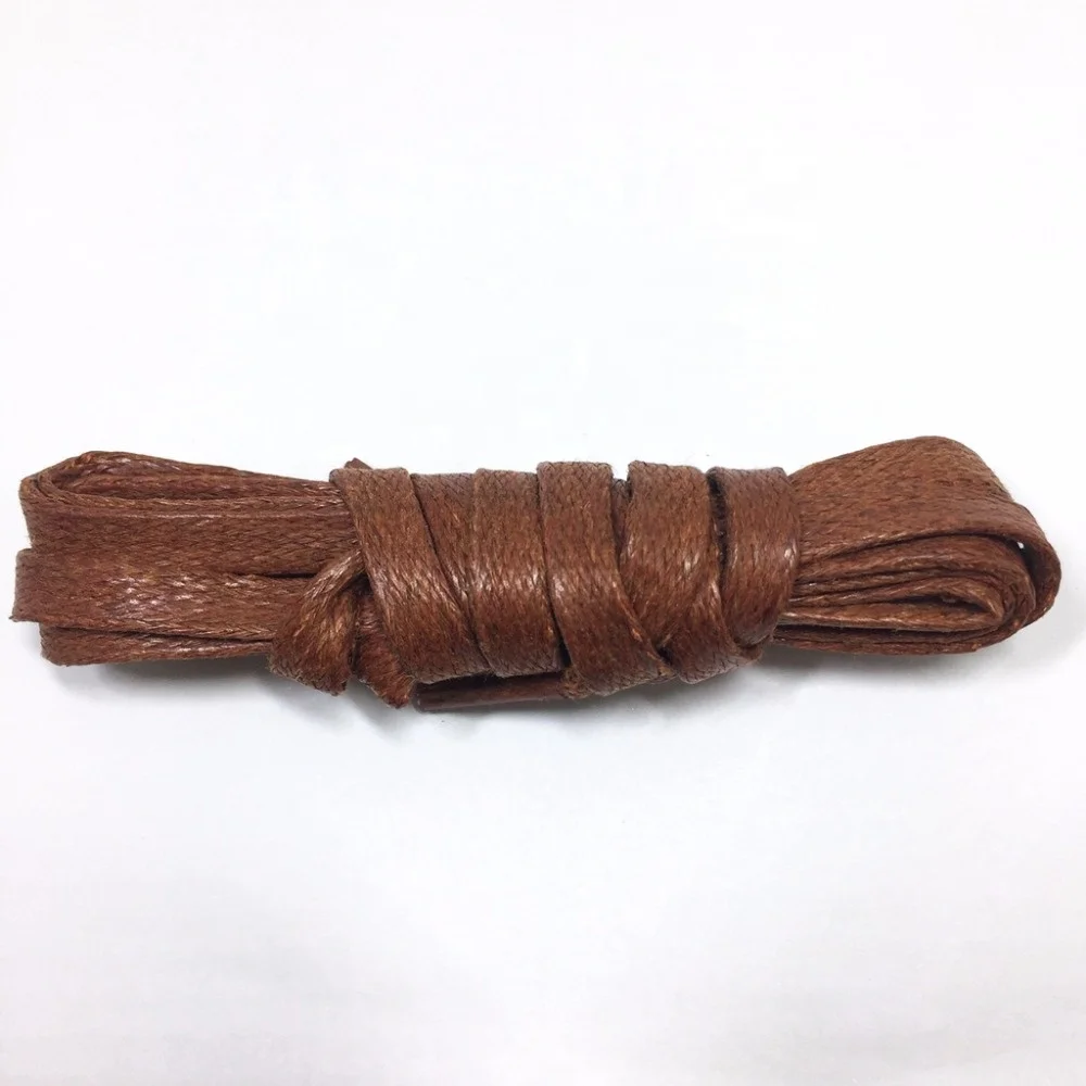 Wholesale Cotton Flat Waxed Shoelaces for Leather Shoes