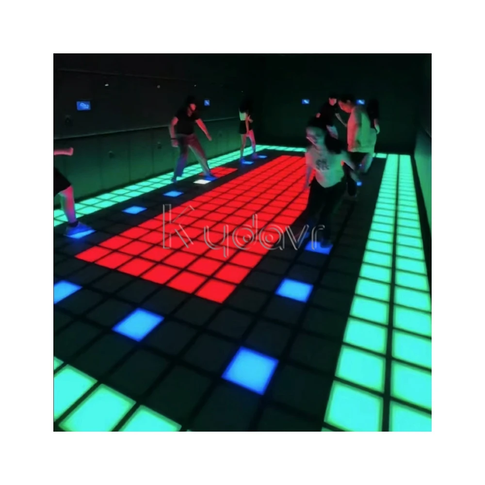 Customizable indoor playgrounds 30x30cm led light floor activate mega pixel grid interactive dance fitness game