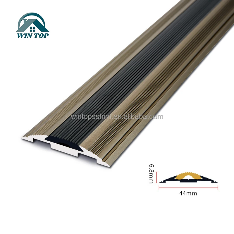 Win Top Aluminum Alloy Wood Flooring Ladder Step Anti Slip Strip Carpet Aluminium Stair Nosing Edging for Tile wood Steps