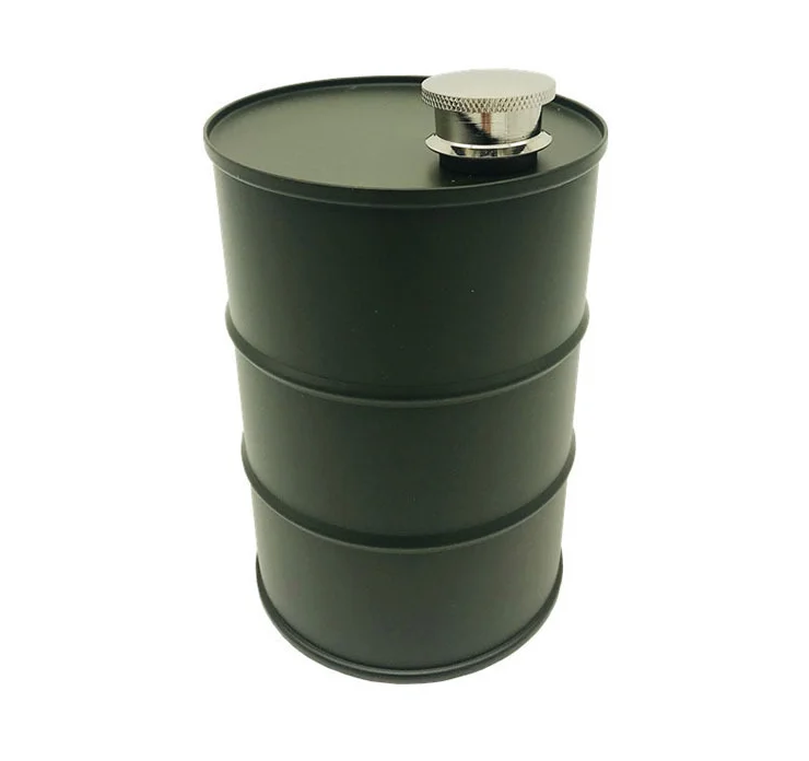 Large capacity 24oz oil barrel shaped stainless steel hip flask alcohol whisky hip flask