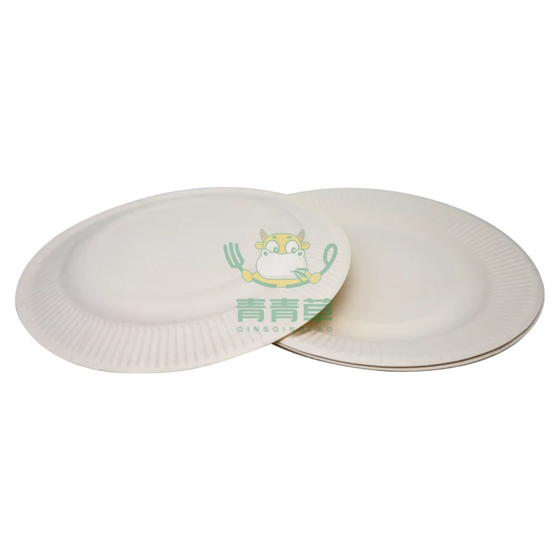 Degradable plant fiber disposable tableware bagasse round dessert/bakery tray