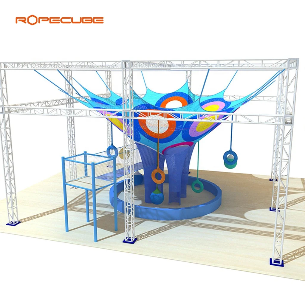 Factory customized indoor playground with kids rope climbing net soft play area