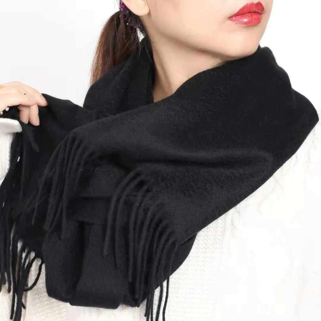 Chinese wholesales winter shawl Fashion Lady Warm Long Pure Color Shawl 100%polyester  Cashmere Winter Scarf Women