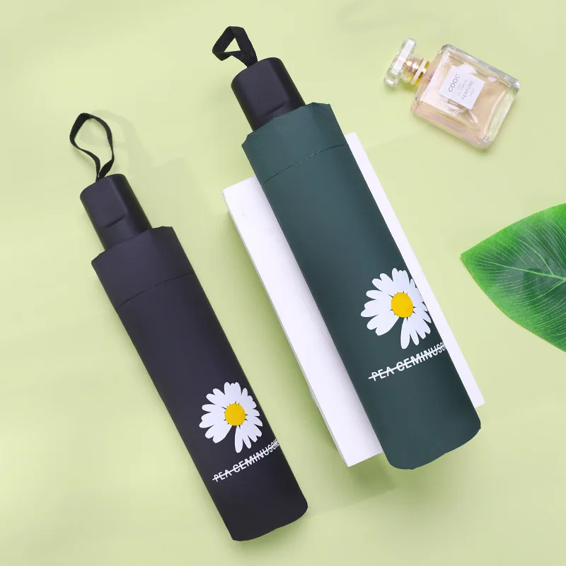 Sunscreen Anti-UV Sun Three-fold Portable Tiny Rain Manual Windproof Travel Compact Folding Umbrella