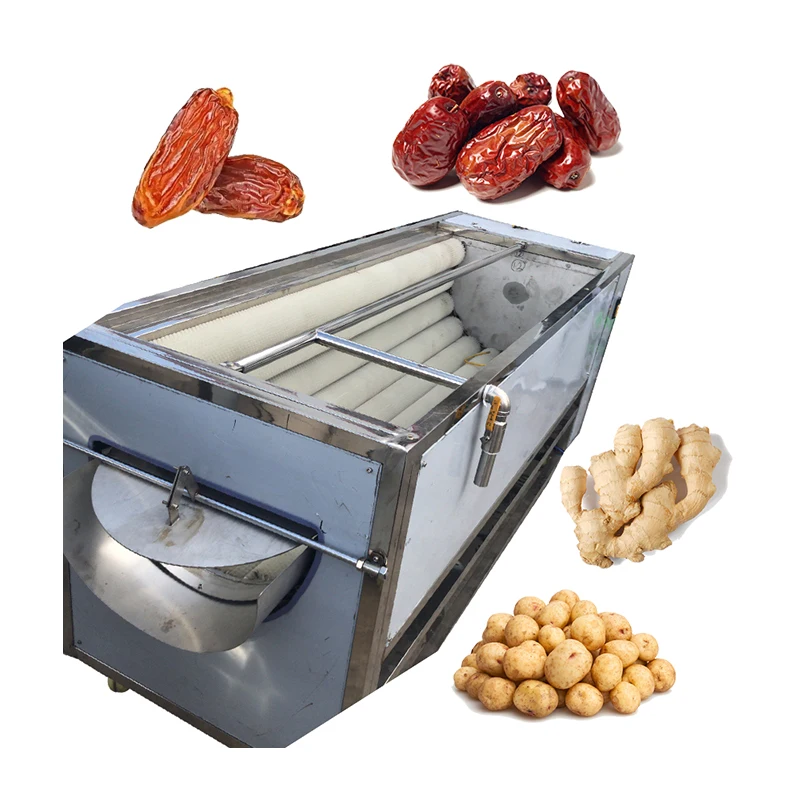 Automatic potato ginger brush washing peeling cleaning machine