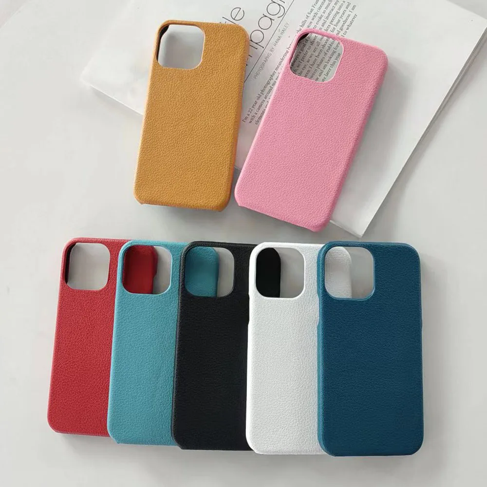 Wholesale Fashion High Quality Custom Production Pebble Leather Phone Case Cover For iPhone 13 12 11 Pro Max X XS XR 7 8 Plus