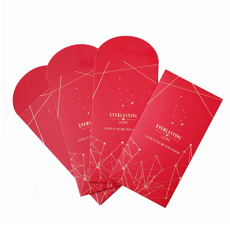 Custom Logo  Hot Stamping Chinese New Year Red Envelope Money Gift envelope