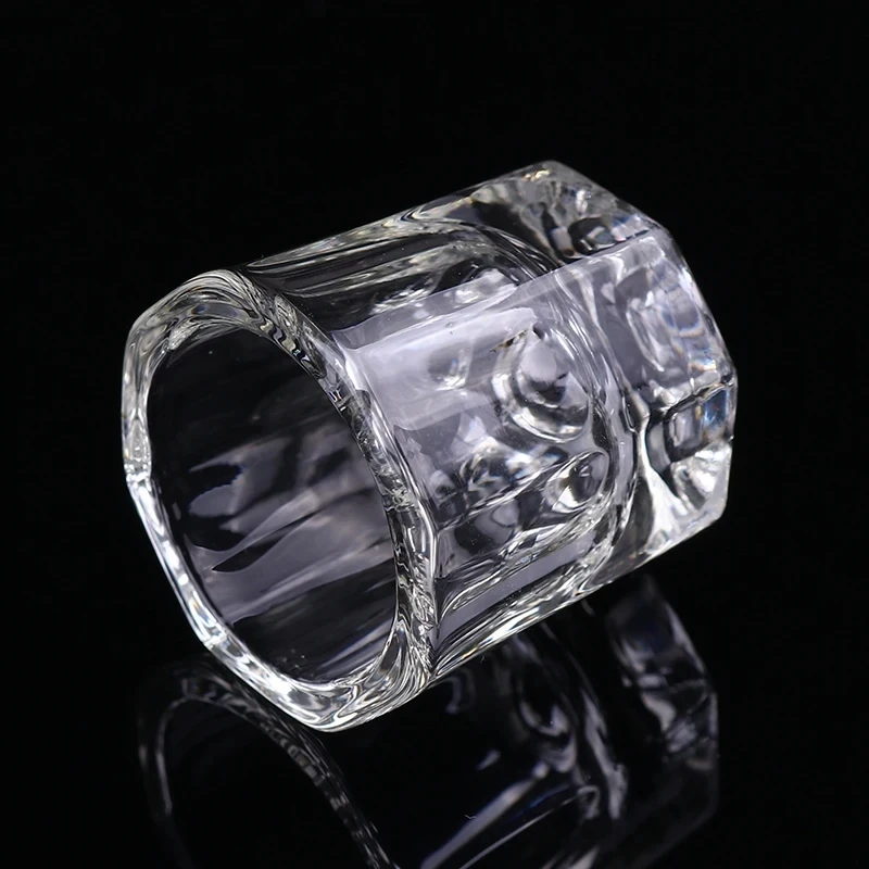 1PCS Crystal Glass Acrylic Powder Liquid Nail Cup Colorful Clear Dish Lid Bowl Cup Holder Equipment Nail Art Tools Metal Pallet