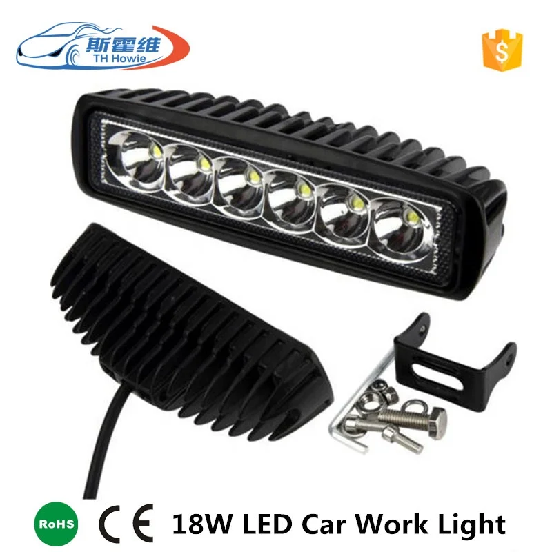 Car Led 18W Work Indicators Lighting Bar DC 12V 6500k For Motorcycle Offroad Tractor SUV ATV Auto Boat Truck Driving Fog Lamps