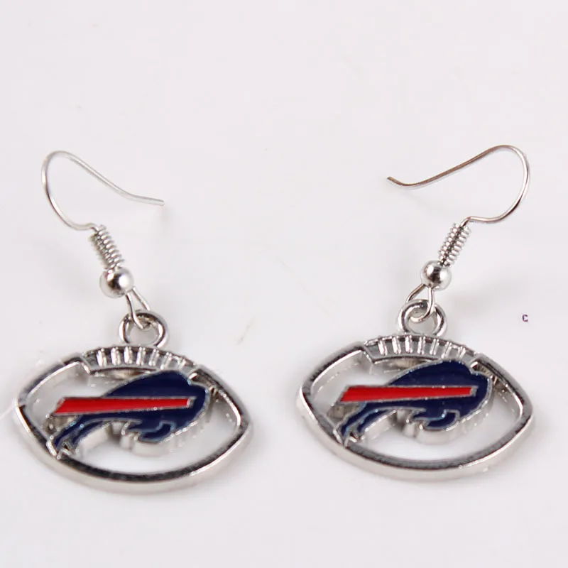 NFL Earrings 32 Team Earrings European American Football Shaped Earrings Chain Lightning Cowboys Chiefs Pirates Steelers