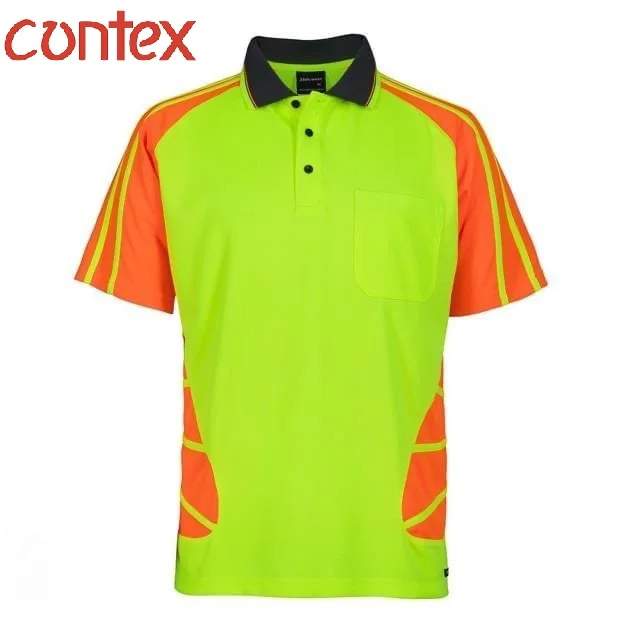 
Workwear WW High Visibility Hivis Hiviz Knit Cotton Pique Two Tone Cut Sew Polo shirt 