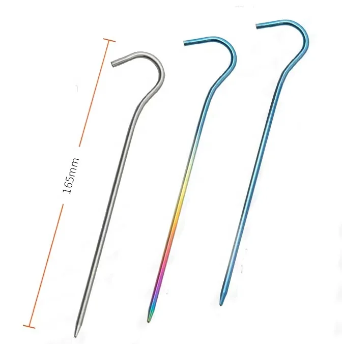 Titanium Hook Tent Stakes Tent pegs Nail pegs Dia 3mm 5mm 8mm