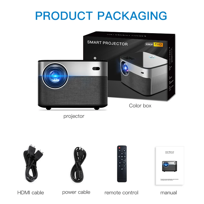 light superroot short throw  4k  Android9.0  LED  Mini pocket Projectors for home theater