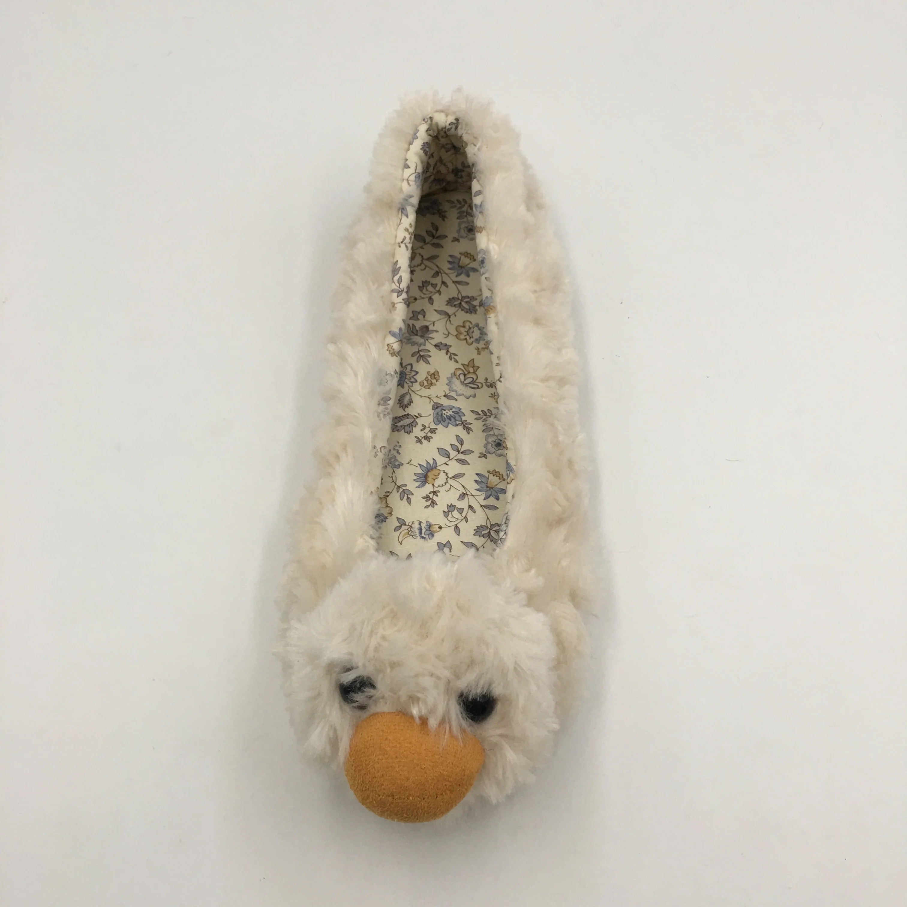 Cheap plush indoor animal cute duck ballerina slippers house shoes for ladies