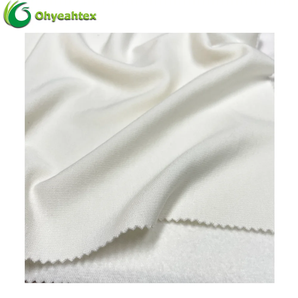 Anti Pill Comfortable Knitted Bamboo Polyester Spandex Fleece Jersey Fabric For Lining