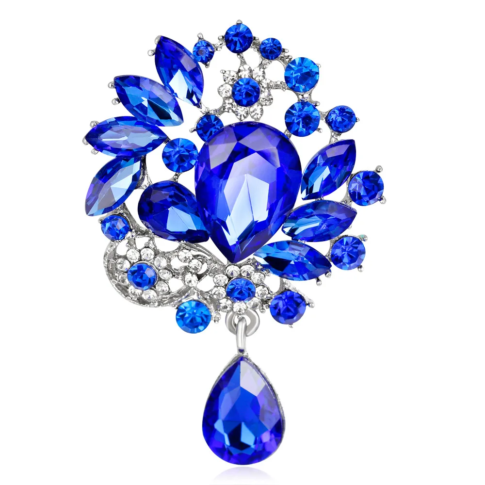 WBR-1435 Colorful Stylish Fancy Drop Trendy Crystal Brooches Women Pin For Rhinestone Clips Shoe High Heels