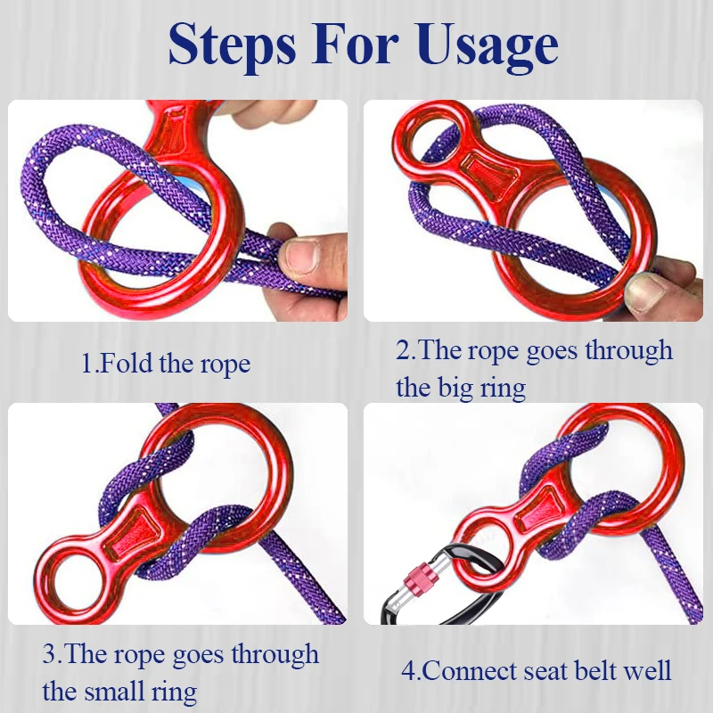 Outdoor mountaineering rock climbing  aerial work rope escape equipment 8-ring descender