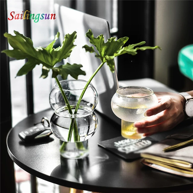 Dishwasher safe funny gourd design frozen glass iced juice beverage coffee cup