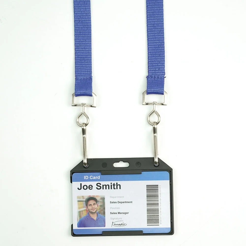 (3/8") Flat Lanyards Hook for ID Card & Badge Holder Great Nurse Accessories with Double Metal Bestom Custom 10mm Polyester