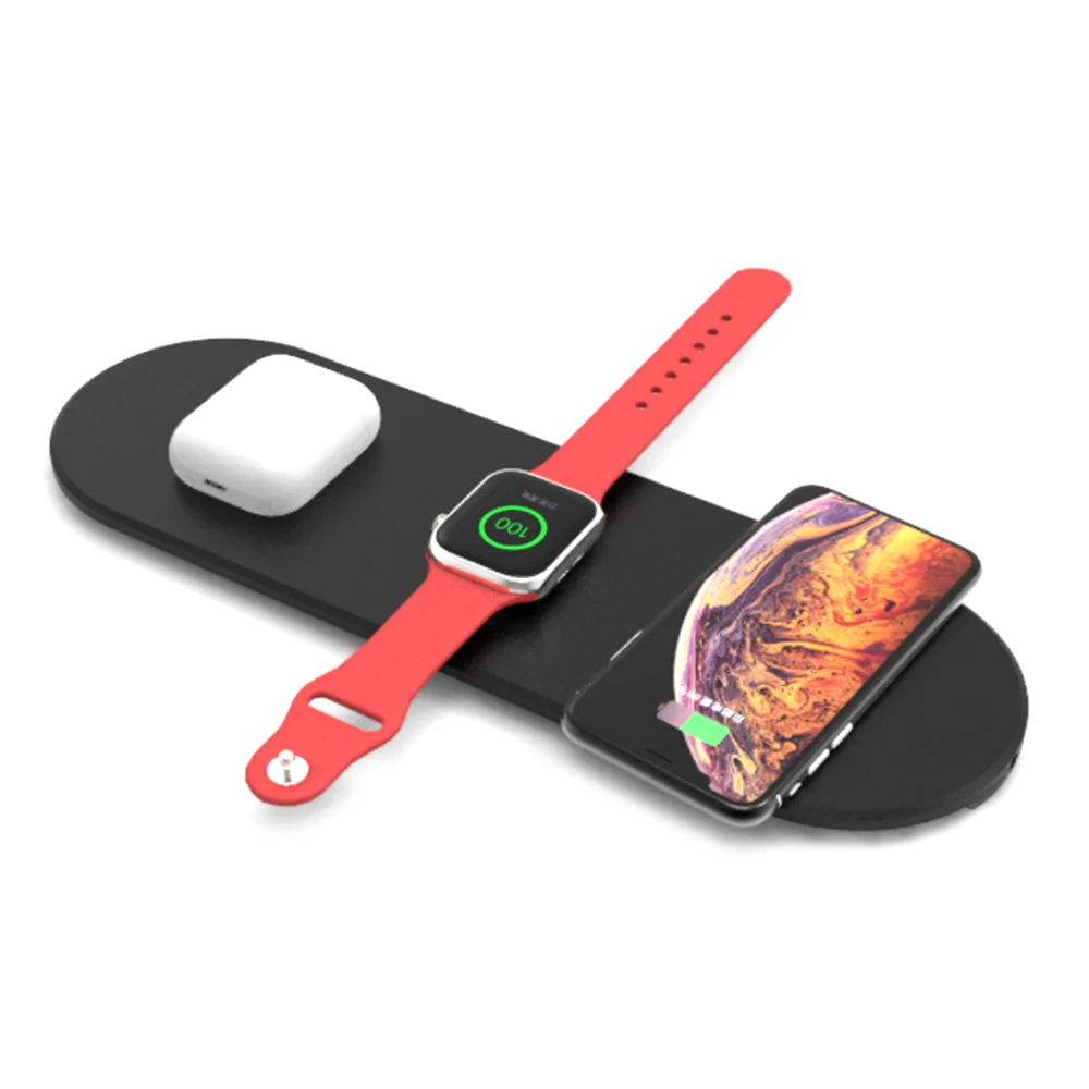 Оптовая продажа Беспроводное зарядное устройство заводская цена 10 Вт 7,5 Вт 5 Вт 3 в 1 беспроводной зарядный коврик для универсального смартфона