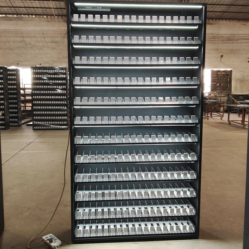 Triple Led Acrylic Bay Tobacco Retail Tobacconi Smoke Shop Overhead Cigarette Case Lockable Display Pack Cabinet.With Door