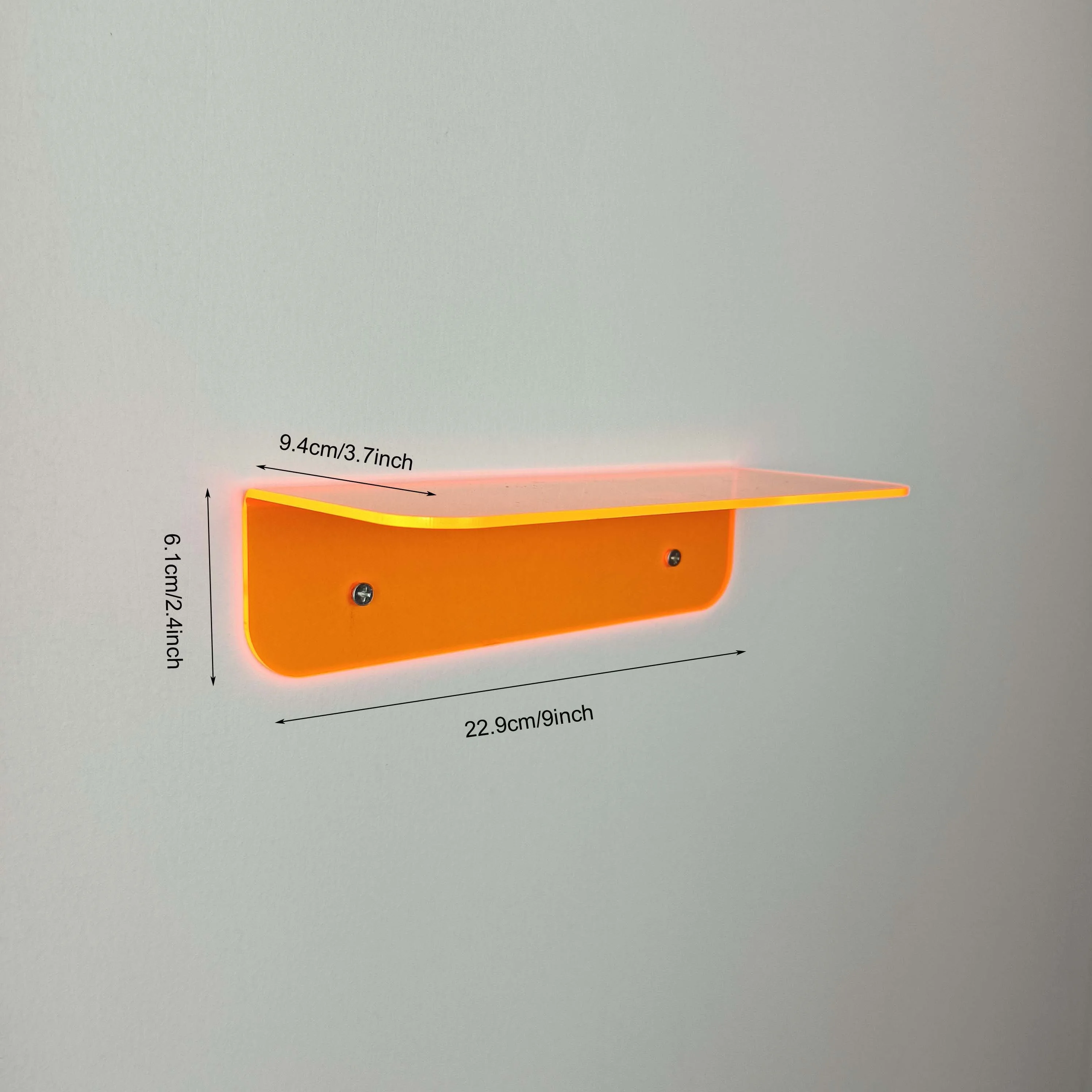 Небольшая акриловая плавающий настенная полка, гибкое применение стены пространство, 9 дюймов дисплей полки