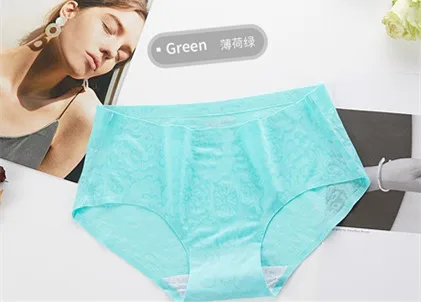 
Wholesale Online Pure Color Jacquard Ice Silk One Piece Cotton Crotch Seamless Women Underwear 