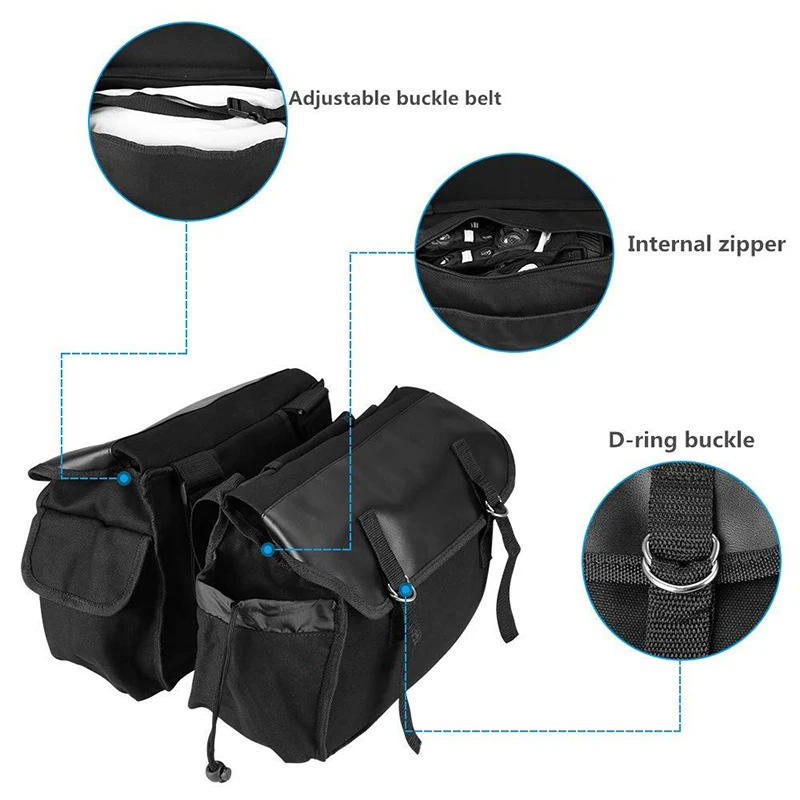 Motorcycle Pannier Bag Luggage Saddle Bag Waterproof Motorcycling Rear Seat Carrier Motorbike Travel Bag