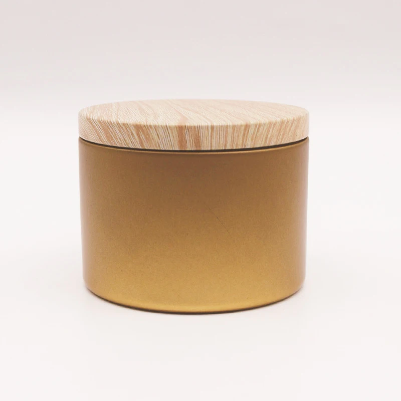Manufacturer of high quality tin cans with wooden lid effect candle cans