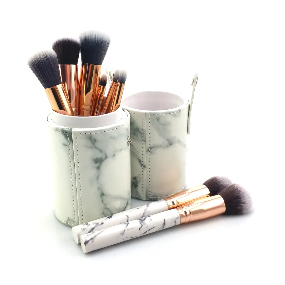 Wholesale Makeup Brush Popular Makeup Brush Set Cosmetic With Marble Round Box